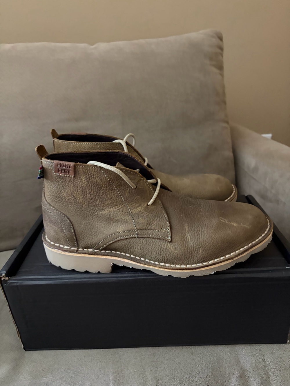 Veldskoen Eight Feet Men's Olive Brown Leather Chukka Boots - size 9 - Picture 5 of 10